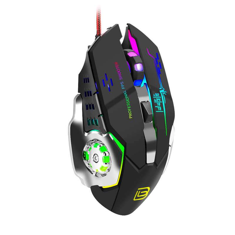BAJEAL G8 Wired Mouse 3200 DPI USB Game 6D Macro Definition Programming Luminous Mechanical Gaming M