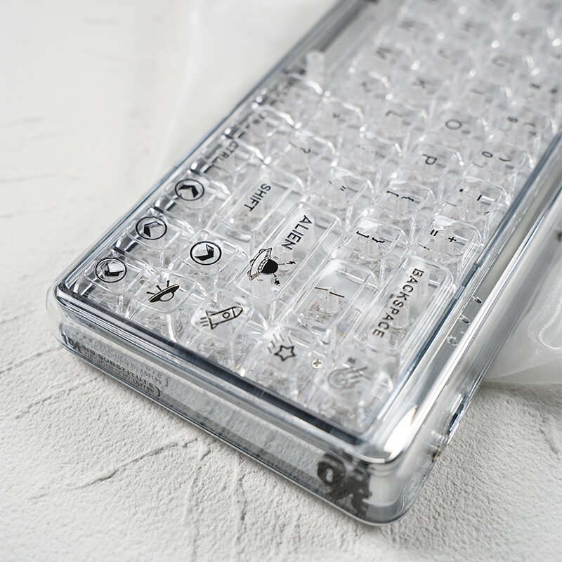 132/153 Keys Spaceship & Cat Theme ABS Keycap Set Transparent MDA Profile 3D Printing Keycaps for Me