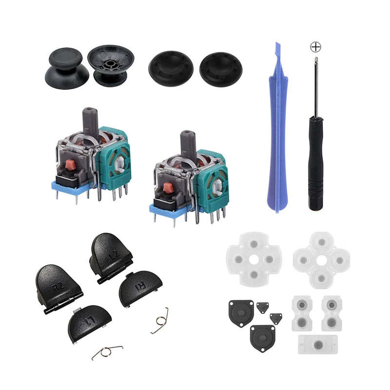 Controller Replacement Parts for PS4 Original Controller Rocker Pad Thumb Stick Grip Trigger Button