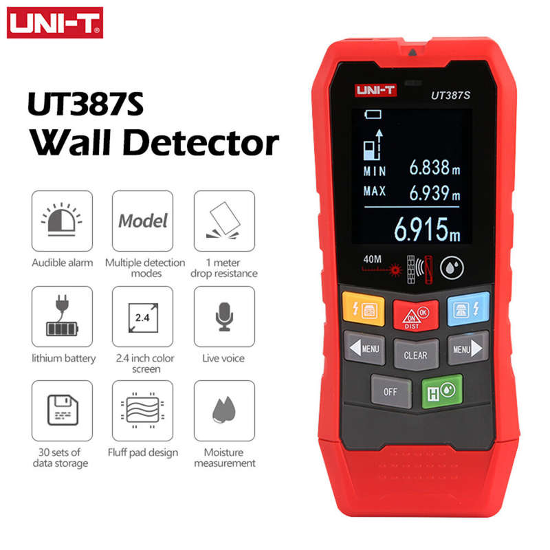 UNI-T Wall Scanner UT387E UT387S UT387LM 4 In 1 Metal Detector Wood Stud Finder AC Voltage Live Cabl