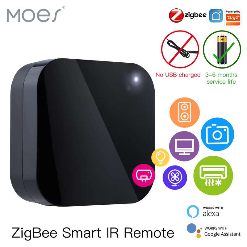 MOES Tuya ZigBe Smart IR Remote Control Universal Infrared Remote Controller for Smart Home Works wi