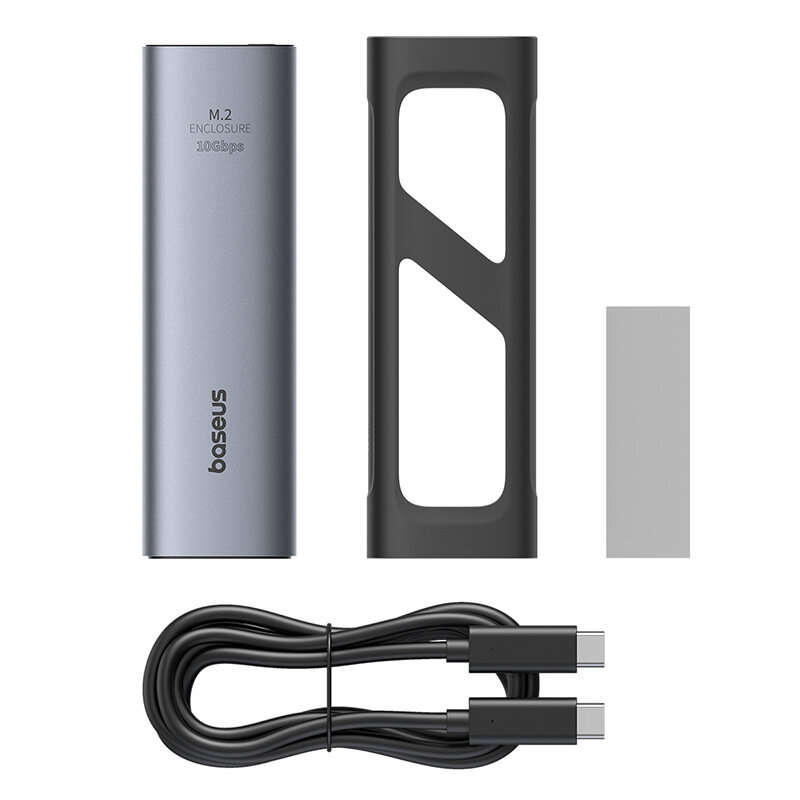 Baseus BS-OH194 M.2 NVMe SSD Enclosure Case 10Gbps M.2 to USB Type-C 3.2 Gen2 Metal External Adapter