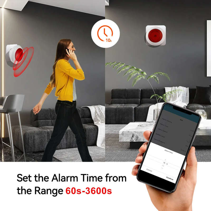 Meian Tuya 100dB Siren Alarm Wireless Siren Alarm Linkage Security Protection Control Via Smart Life