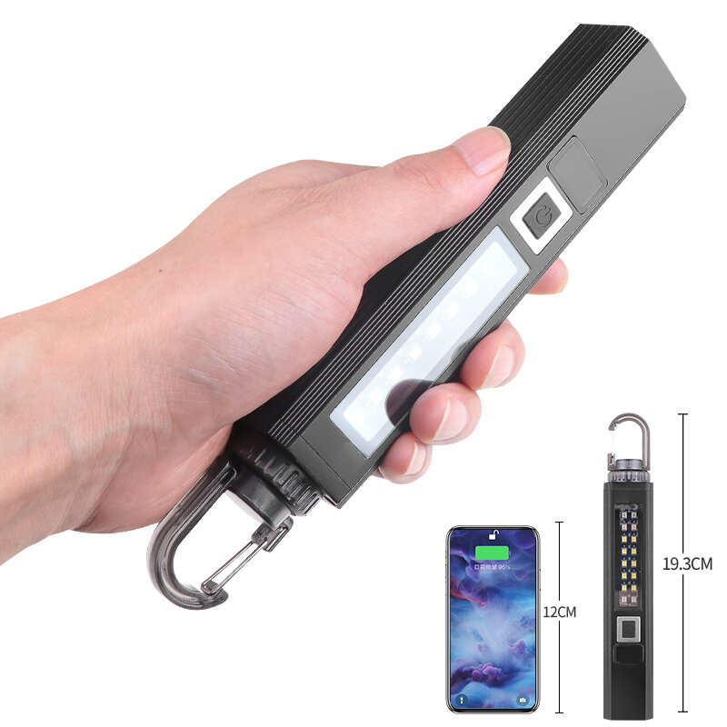 LED Compact Torch Power Display 1200LM Super Bright Flashlight 10 Light Modes Multi Light Source for