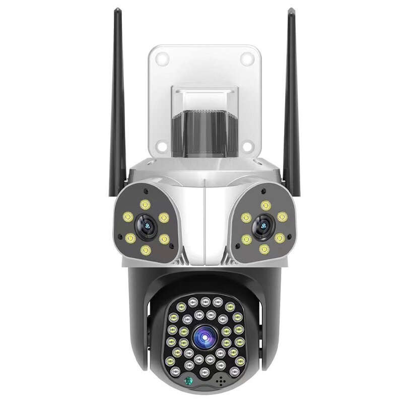 Guudgo 3MP+3MP+3MP Outdoor WiFi Cameras Three Screen View HD IP Camera Color Night Vision Human Dete