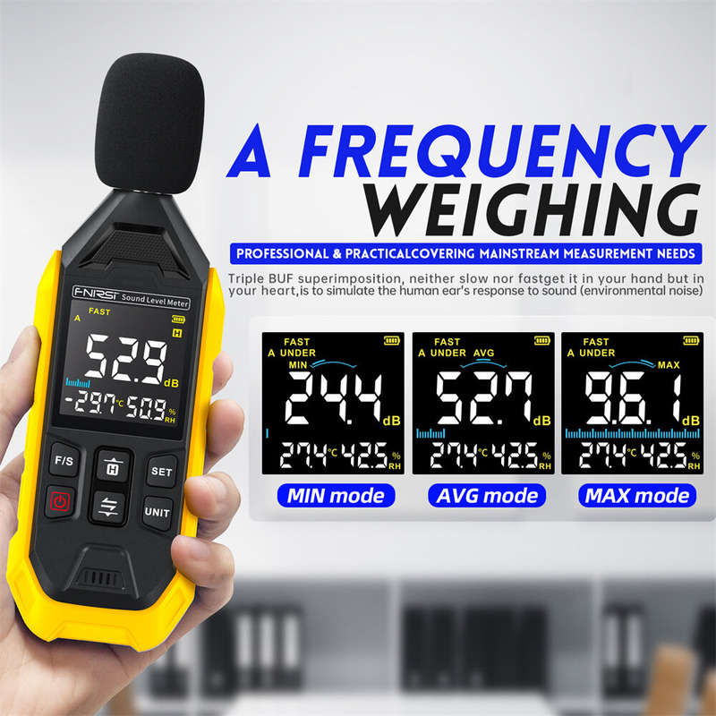 FNIRSI FDM01 High-Precision Digital Noise Decibel Meter 31.5Hz-8.5KHz Range 30-130dB Fast Slow Respo