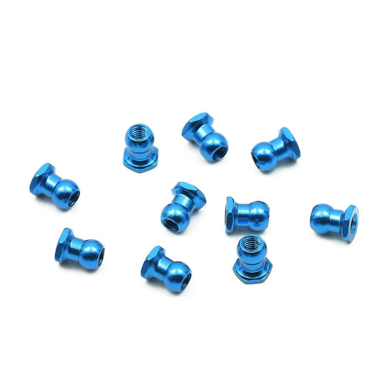 10PCS Aluminum Alloy Ball Head Nuts 5mm for TAMIYA 1/10 RC Car Vehicles Models Toys Spare Parts 5364