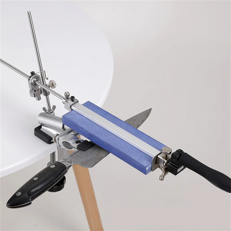 RX-009 Professional Knife Sharpener with 4 Whetstones Dual Clamps 360 Rotation Flip Design Fixed-Ang