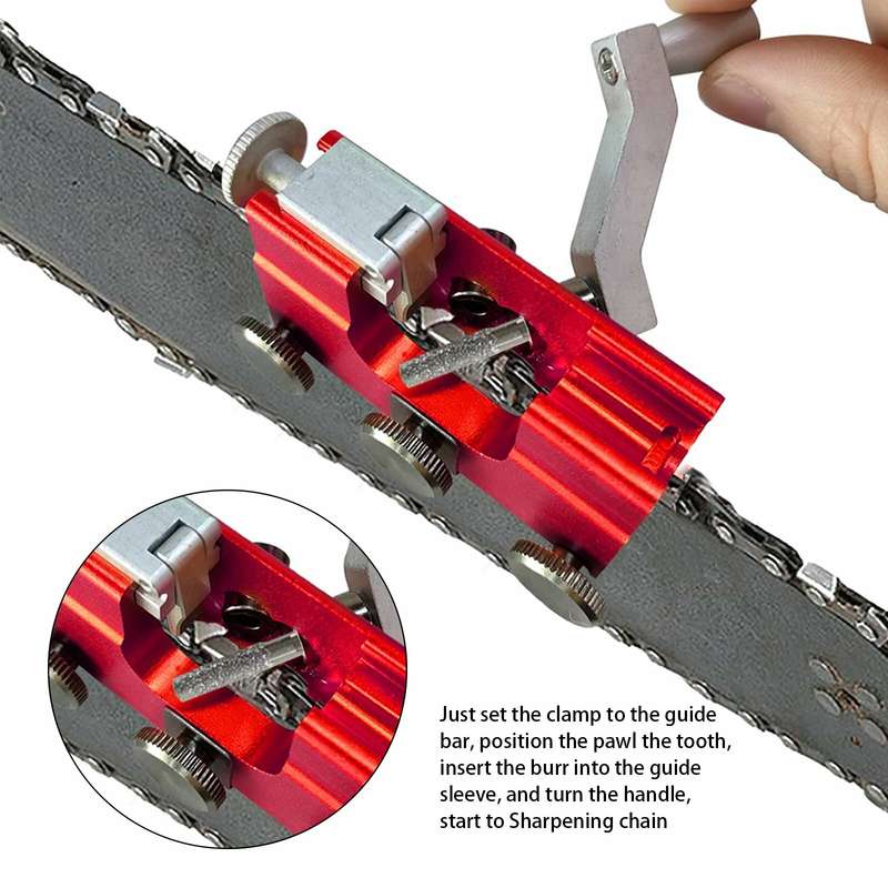 Aluminum Chainsaw Sharpener Portable Chain Saw Chain Saw Sharpener Sharpener with 2pcs Stone Grinder