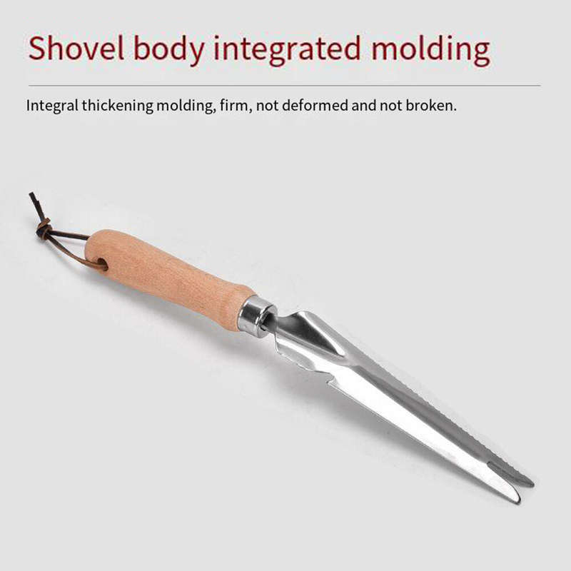 Stainless Steel Multi-functional Drafting Saw Shovel Wooden Handle Grass Cutting Knife Ideal for Gar