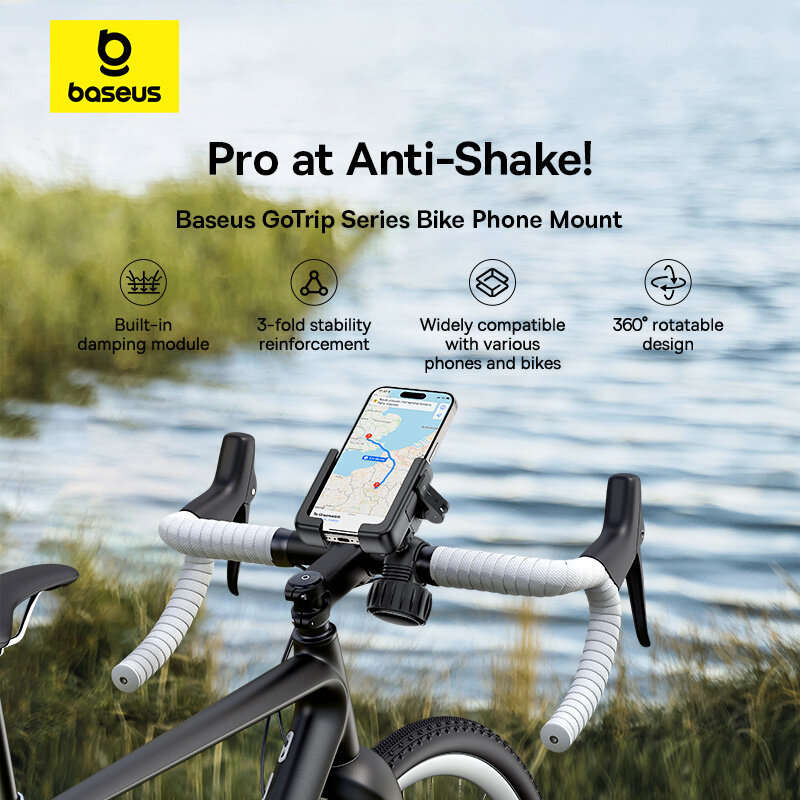 Baseus GoTrip Series Bike Phone Mount 360 Rotatable Anti-shake for 5.7''-7.2'' Mobile Phone Electric