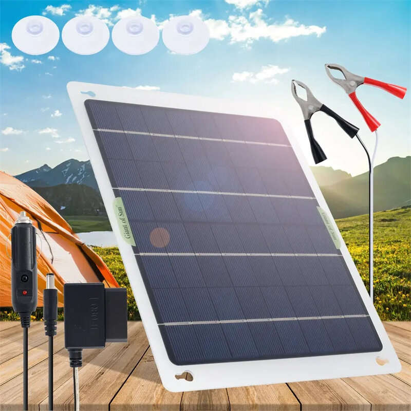 2722CM Monocrystalline 10W Portable Solar Panel for Car Travel Boat Solar Battery Charger RV Accesso