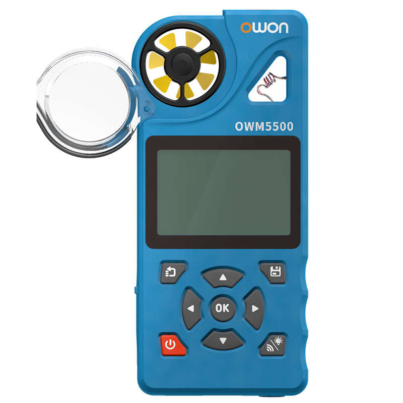 OWON OWM5500 Smart Anemometer 7 Types of Measurements 8000 Sets Data Storage USB Type-C Rechargeable