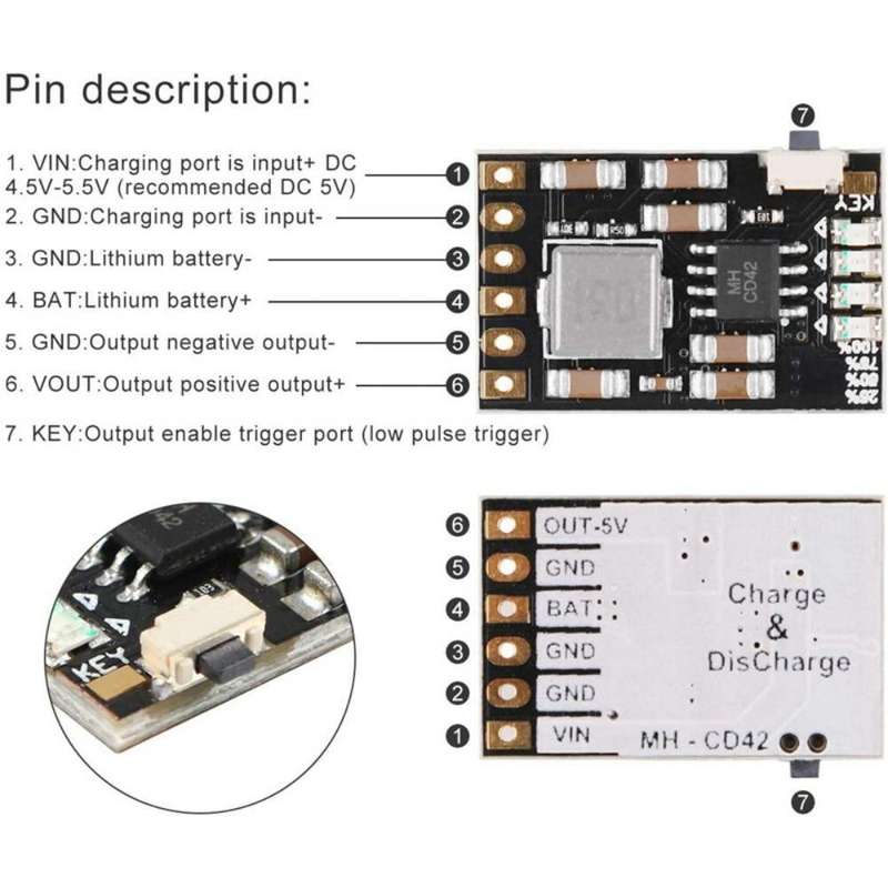 10PCS Lithium Battery Charging Module Set 5V 1A TP4056 Charging Modules + 5V 2A Charge Discharge Int