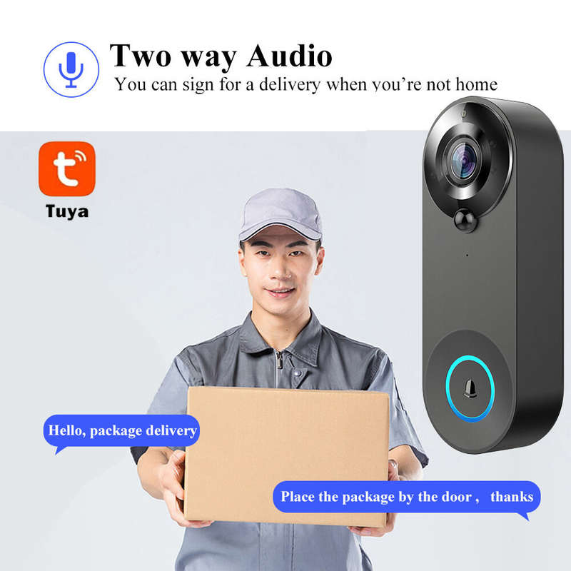 W3A Smart WIFI Tuya 1080P Video Doorbell Wide-Angle PIR Motion Sensor Night Vision Two-Way Audio TF