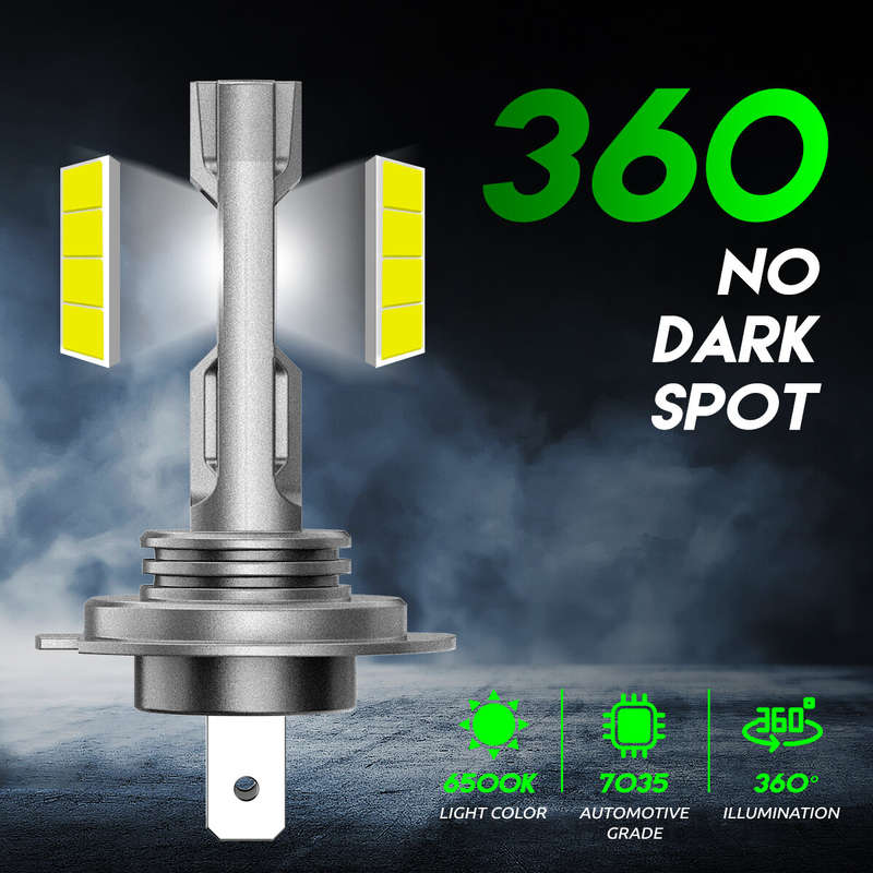 FATEEYE A700-F8 H7 6500K 2PCS 50W Car Headlight LED Bulbs 10000LM Waterproof 12V-24V LED Front Headl