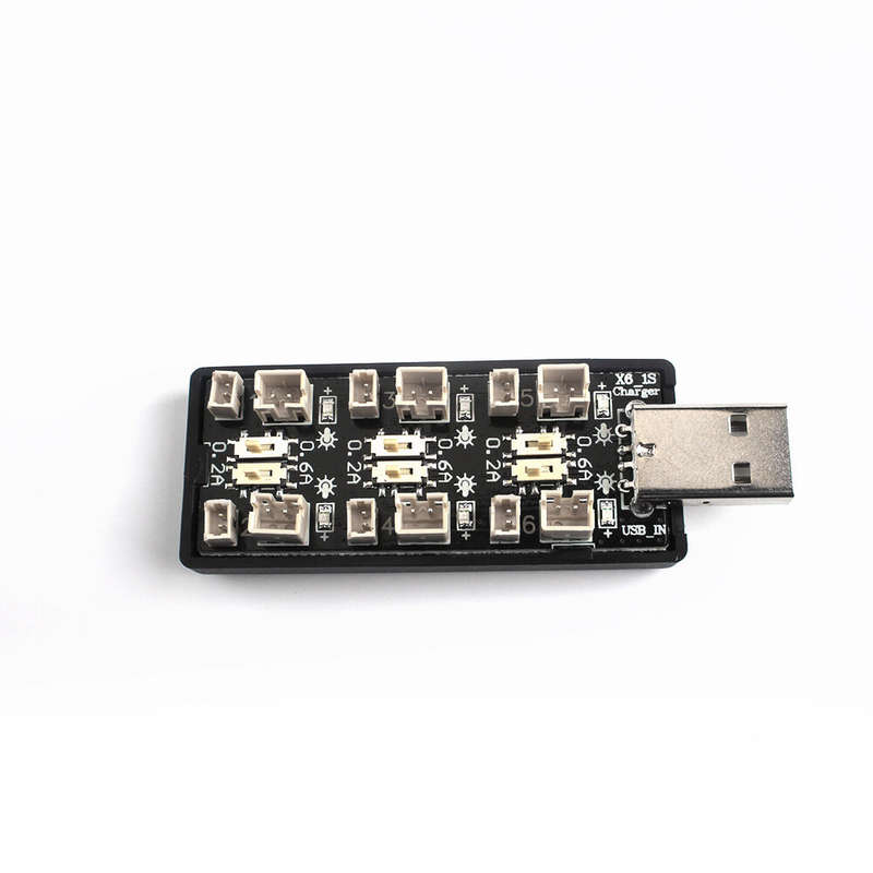 1S 6CH 4.35V LiHv Lipo Battery Charging Adapter Board 5V 2A USB PH1.25 PH2.0 Battery Charger Board f
