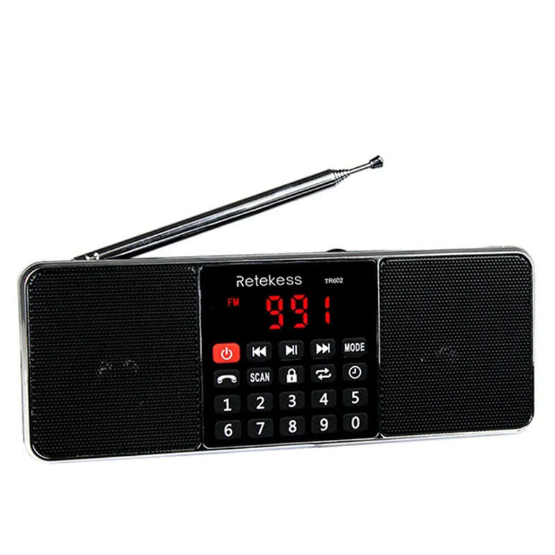 TR602 Portable Radio AM FM Receiver Bluetooth Speaker MP3 Player Rechargeable Battery AUX Input Tele