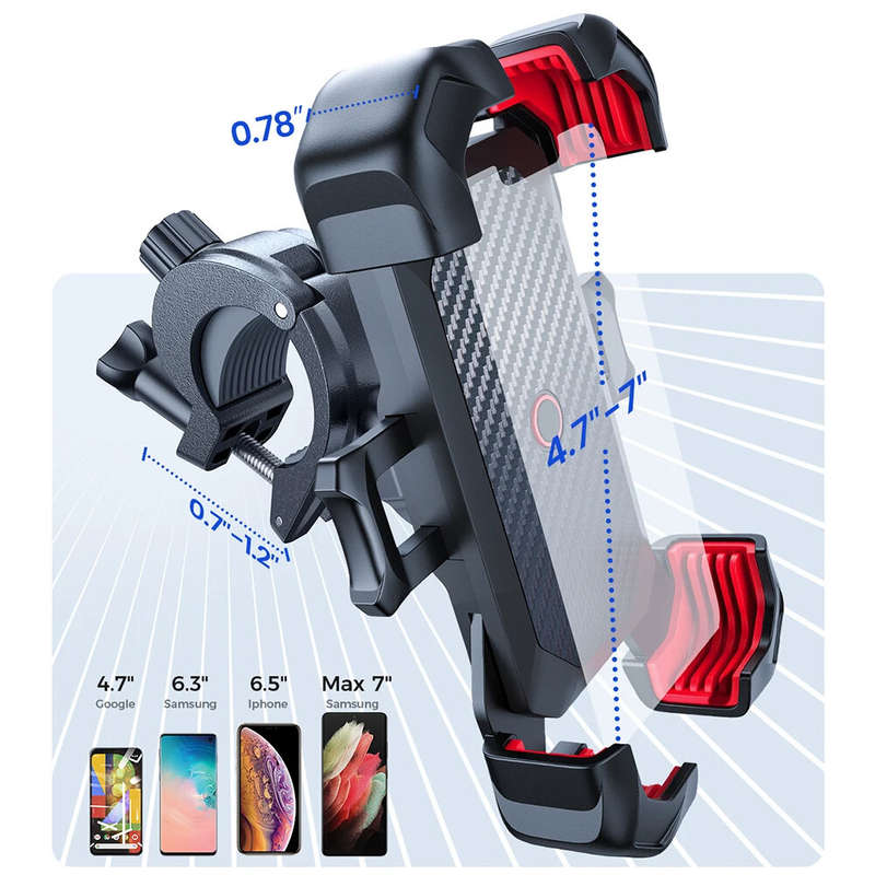 Joyroom Bike Phone Holder One-Push Install Universal 360 Wide View Shakeproof Bicycle Phone Holder f