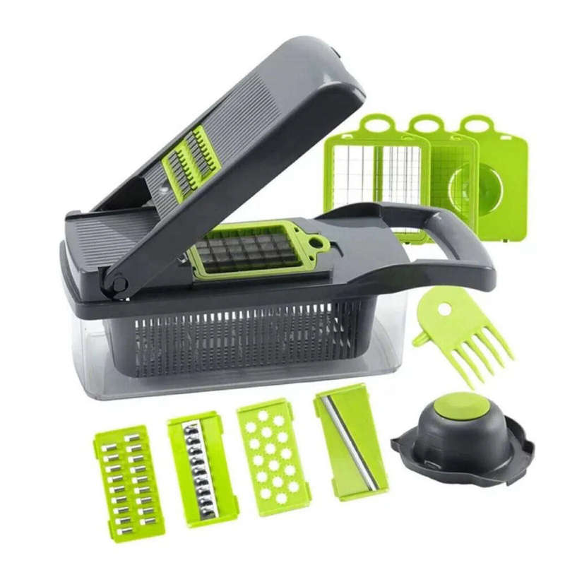 14-in-1 Vegetable Slicer Multifunctional Eco-Friendly Compact Kitchen Tool with Stainless Steel Blad