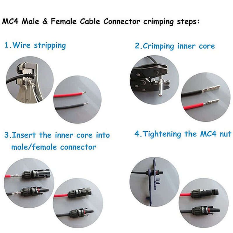50PCS Solar Connector Male to Female Solar Plug Connector for Solar Panels and Photovoltaic Systems