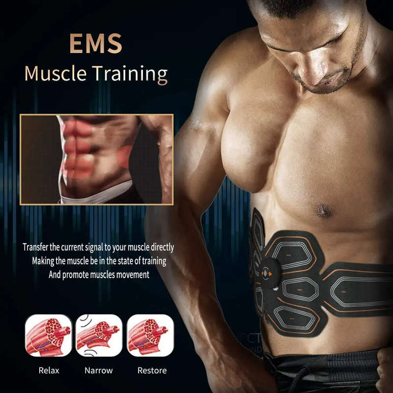 EMS Muscle Stimulator Abdominal Shaping Belt Muscle Exercise Instrument Abdominal Muscle Patch Fitne