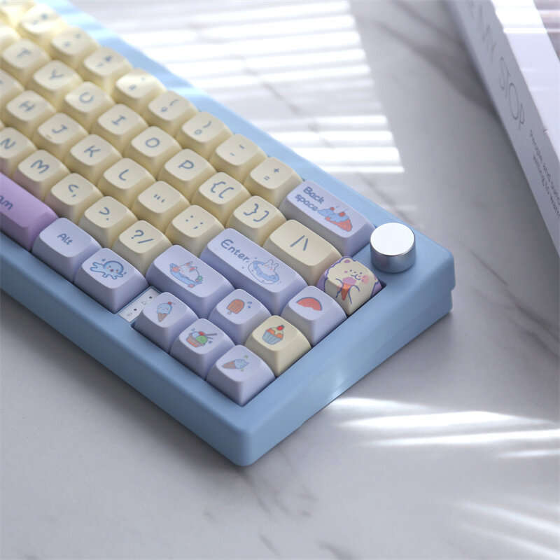 133 Keys Summer Ice PBT Keycap Set XDA Profile Sublimation Custom Keycaps for Mechanical Keyboards