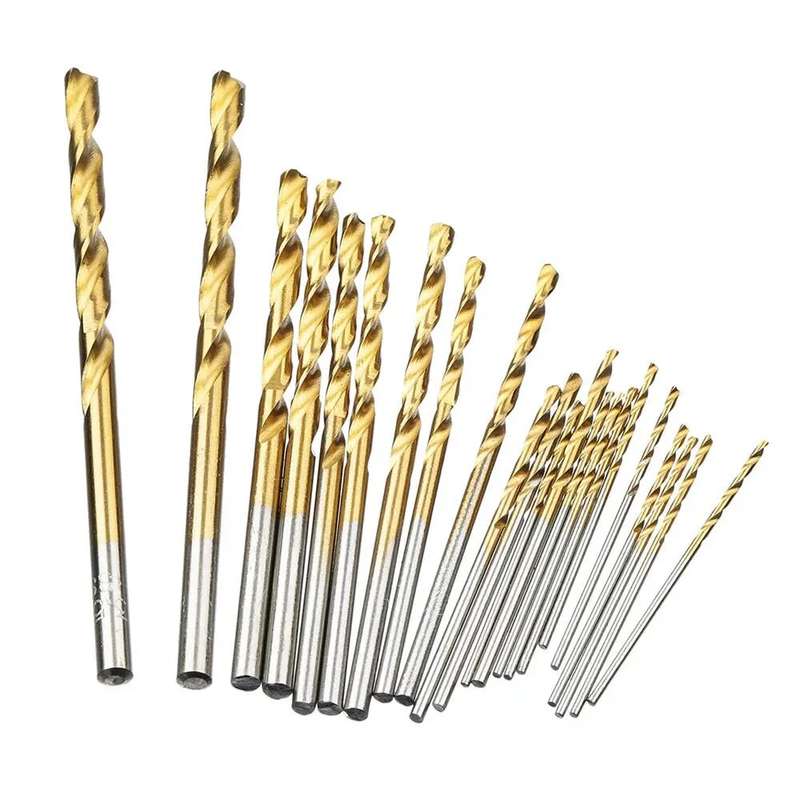 60PCS 1/1.5/2/2.5/3/3.5mm High Speed Steel Twist Drill Bit Professional Titanium Coated Drill Bit To