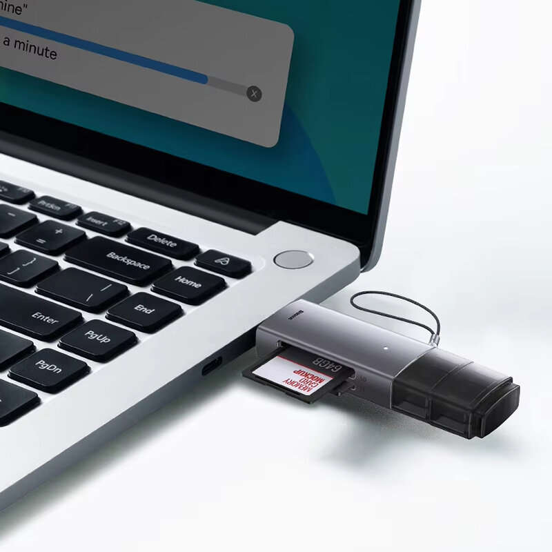 Baseus BS-OH069 2-in-1 Card Reader USB-C&USB3.0 to SD/TF Card Reader 104MB/s 2TB Smart Cardreader Pl