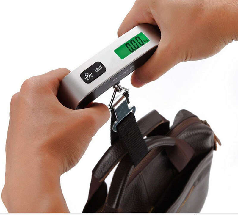 Portable Scale Digital LCD Display 110lb/50kg Electronic Luggage Hanging Suitcase Travel Weighs Bagg