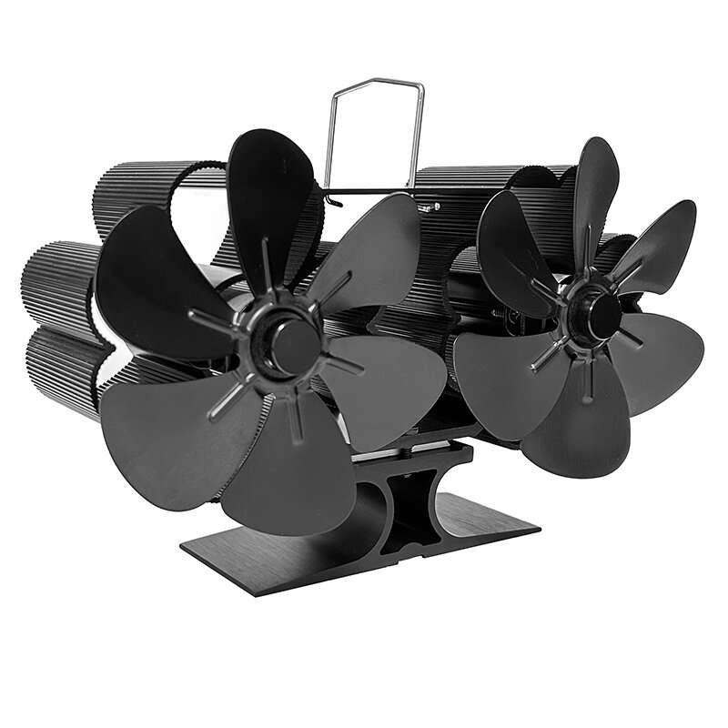 12 Blades Heat Powered Stove Fan Fireplace Heat Powered Eco-Friendly Fan Portable Heater Efficient H