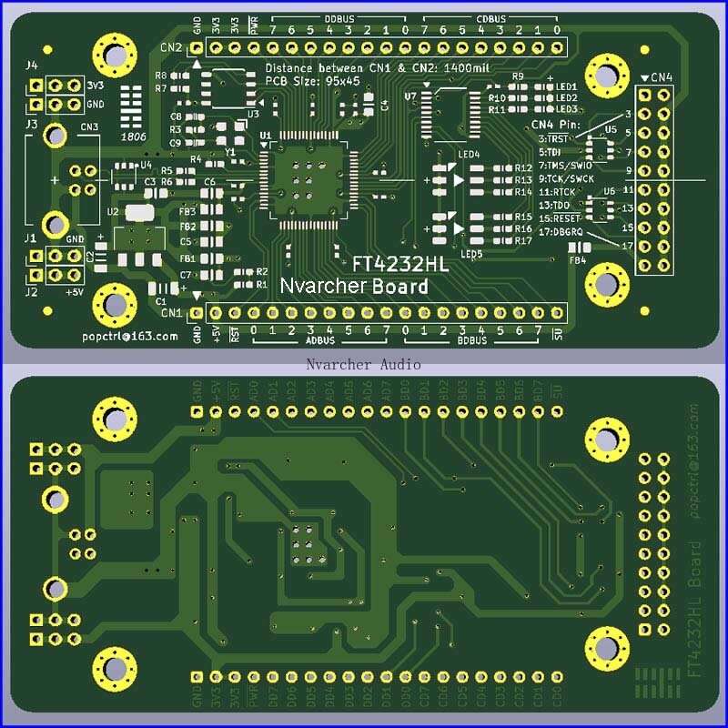 Nvarcher FT4232HL Development Board FT4232 USB to Serial Port JTAG SPI I2C OpenOCD