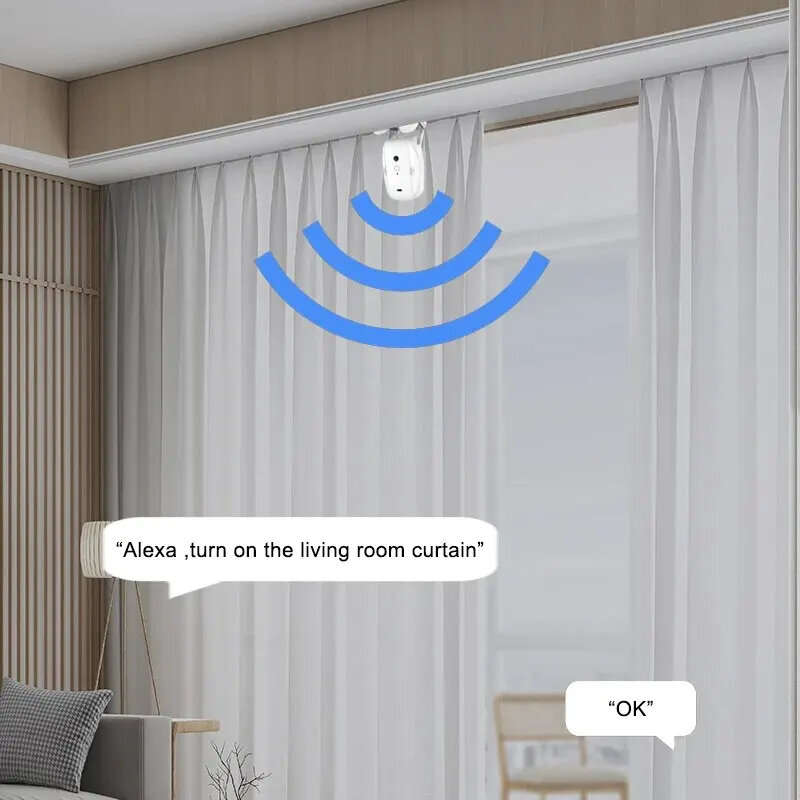 Tuya Smart WiFi Curtain Motor for Roman/T/U Track Automatic Open Smart Electric Curtain Robot APP Vo