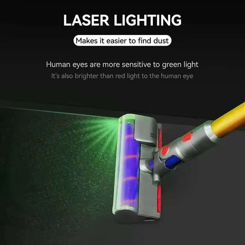 Soft Roller Brush Head forDyson V7 V8 V10 V11 Vacuum Cleaners with Green Lasering Lights High-Densit