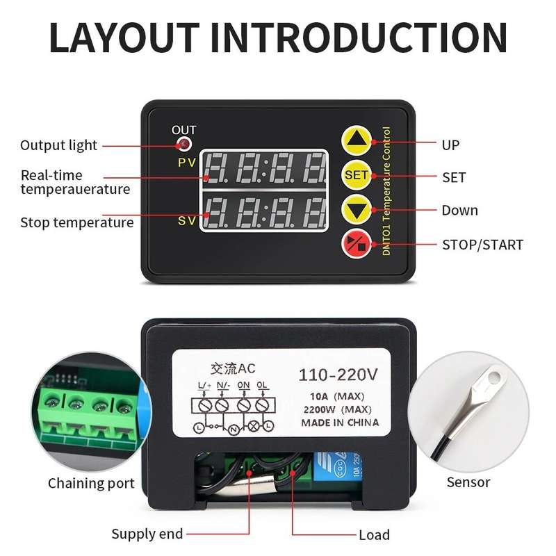 ZFX-G3051 Digital Temperature Controller Microcomputer Thermostat Heating Cooling Control Refrigerat