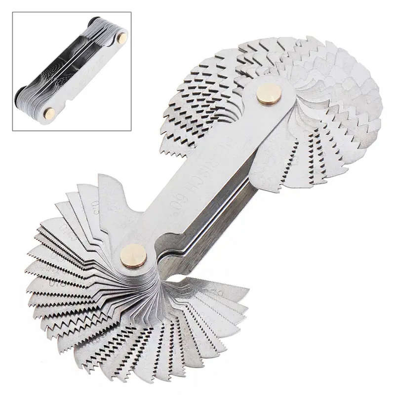 58PCS Metric & Imperial Screw Thread Pitch Gauge Stainless Steel Portable Accurate Precision Tool fo