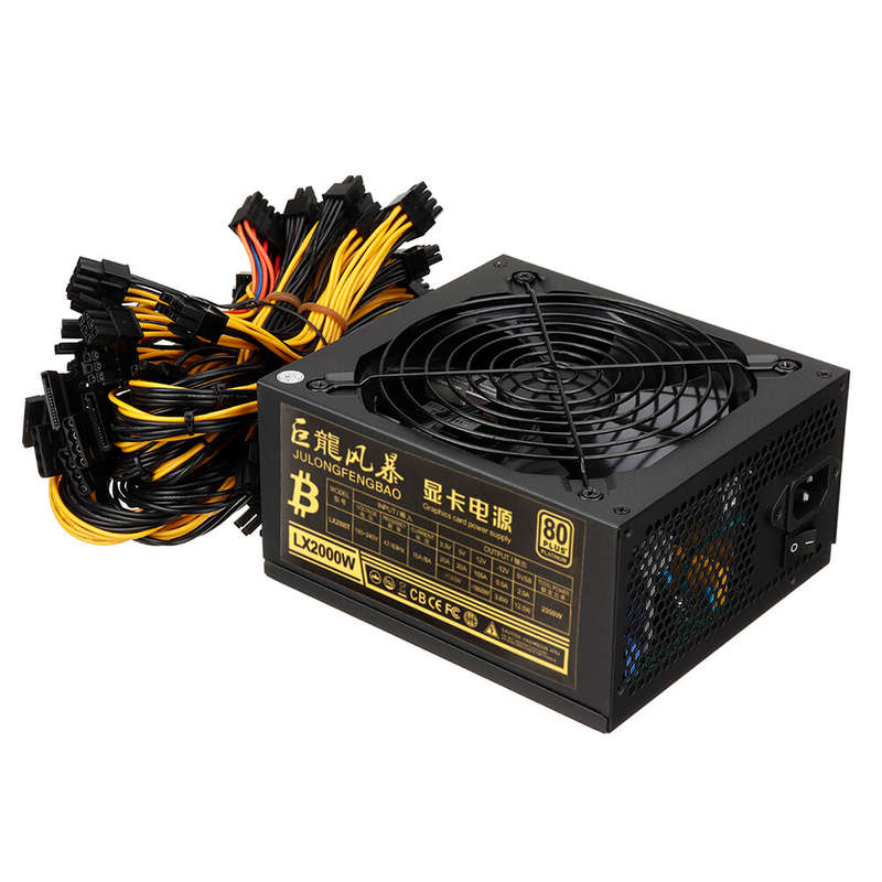 2000W Miner Graphics Card Power Supply For Mining 180~240V 80Plus Platinum Certified Atx Psu