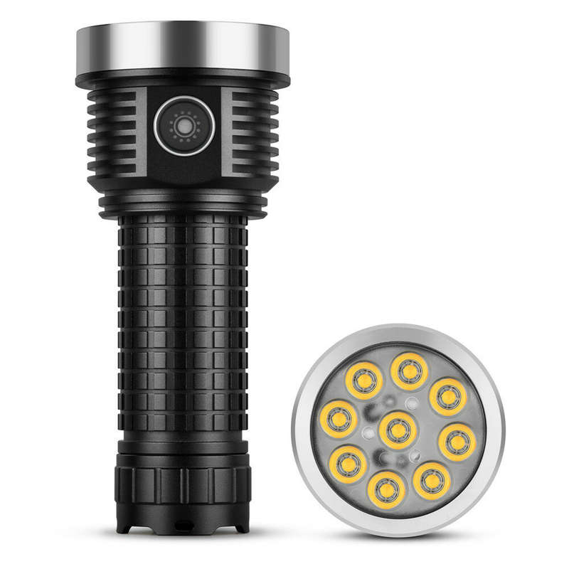 HAIKELITE H9 9*LH351D LED Strong Light Flashlight High Powered 26800 Battery Portable Torch Type-C R