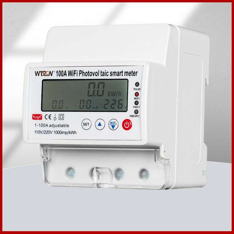 Tuya WiFi Intelligent Photovoltaic Meter Breaker Timer Multifunctional Solar Bidirectional Hour Mete