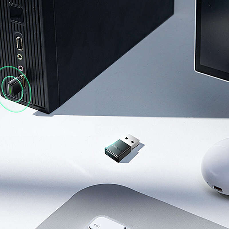 Baseus BA07 USB bluetooth 5.3 Dongle Wireless Transmitter Adapter for PC Laptop Earphone Speaker Pri