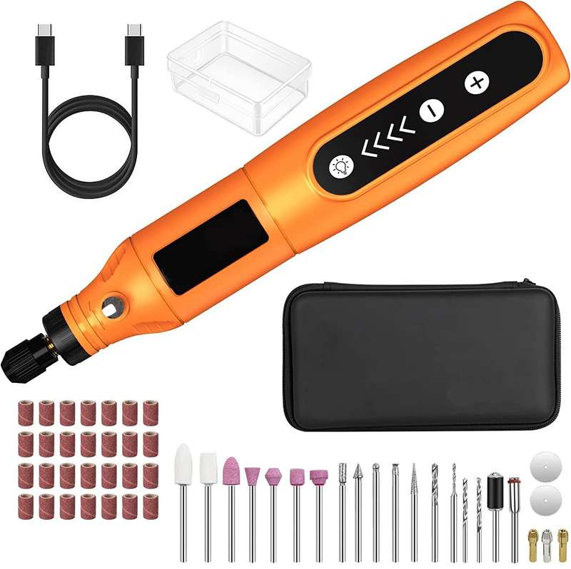 Mini Cordless Rotary Tool 5-Speed USB Charging Rotary Tool Kit with 55 Accessories Multi-Purpose 3.7