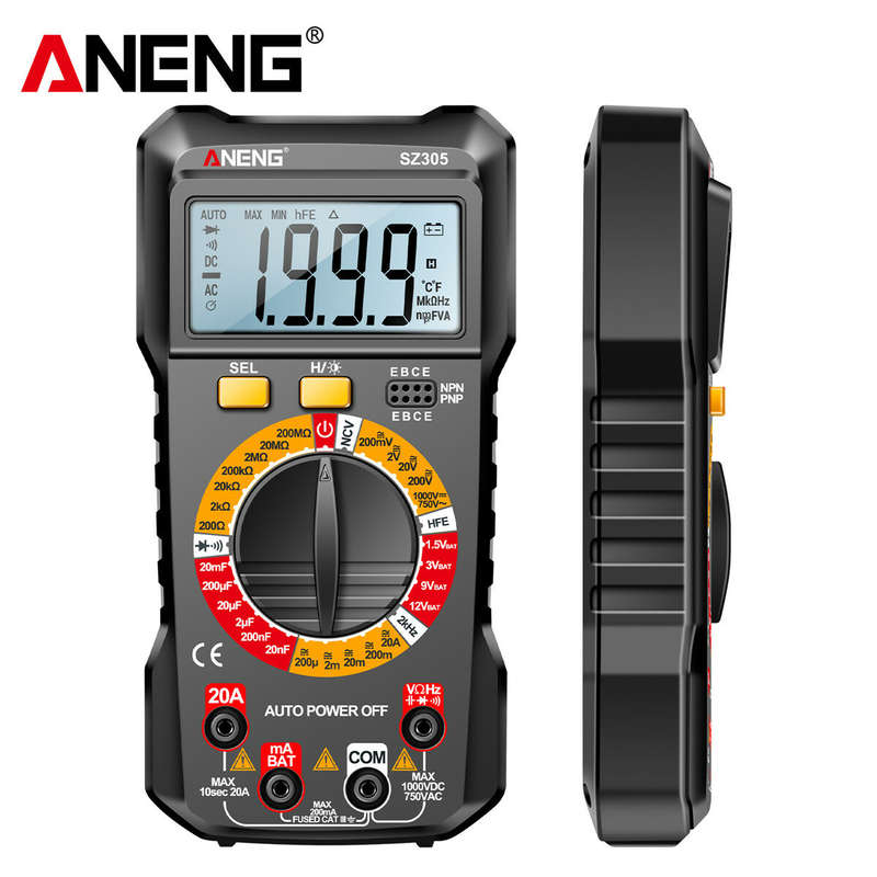ANENG SZ305 1999 Counts Multimeter Capacitor Testers Professional Smart Voltmeter AC/DC Votage Curre