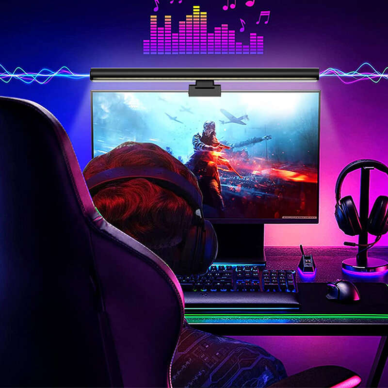 FY-GD003 RGB Colorful Gaming Monitor Light Bar 2700-6500K Adjustable Color Temperature Brightness To
