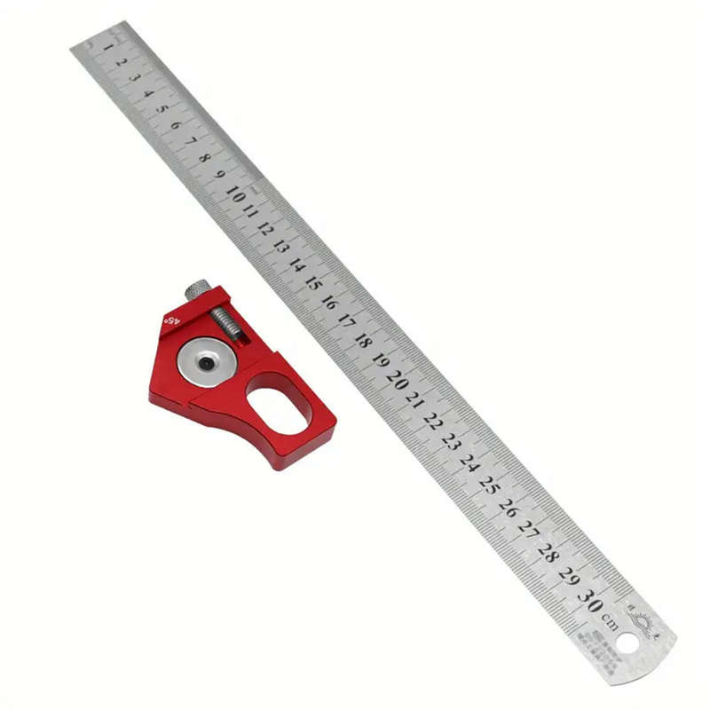 Combination Square 0-300mm Carpenter Square Angle Ruler 45/90 Degree Marking With Precision Etched S