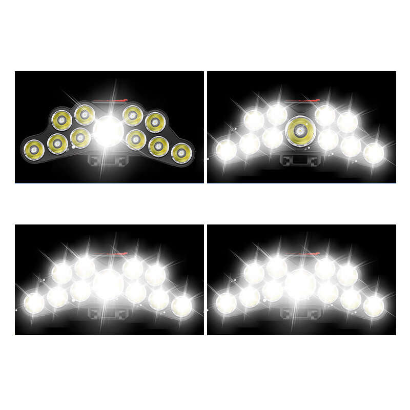 XMUND Camping Headlight Head Flashlight Head Light 11 LED Headlamp Rechargeable Powerful Head Lamp B
