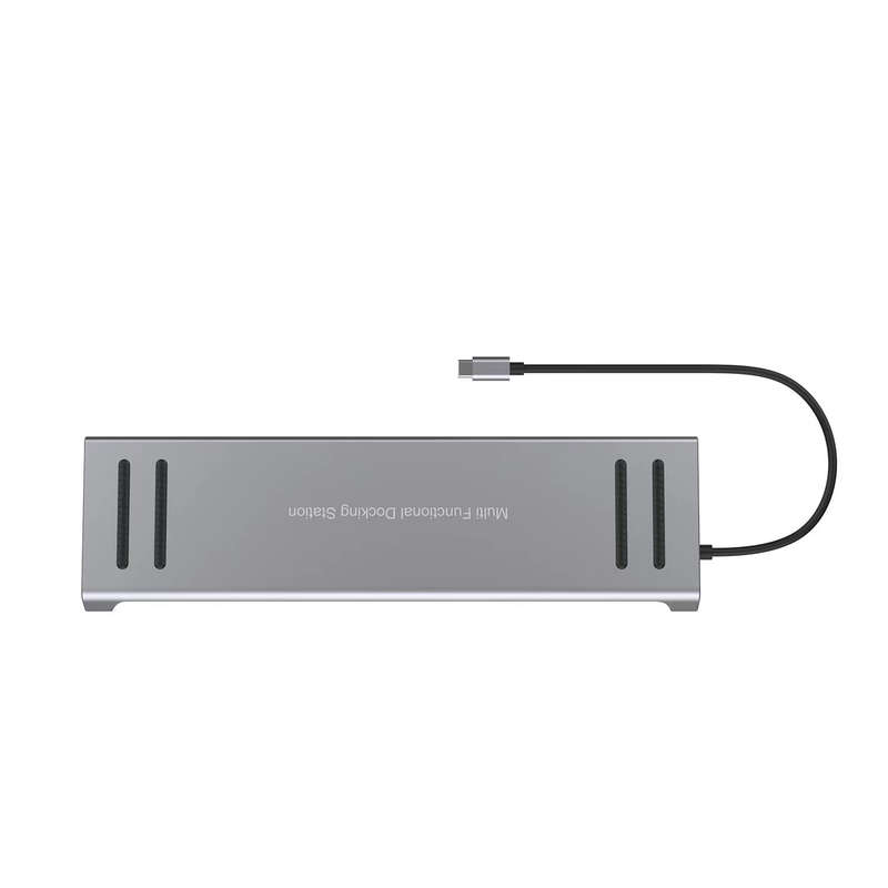 13 in 1 USB C Docking Station Network Hub with VGA PD 3.0 USB-C RJ45 10/100Mbps Laptop Stand for Mac