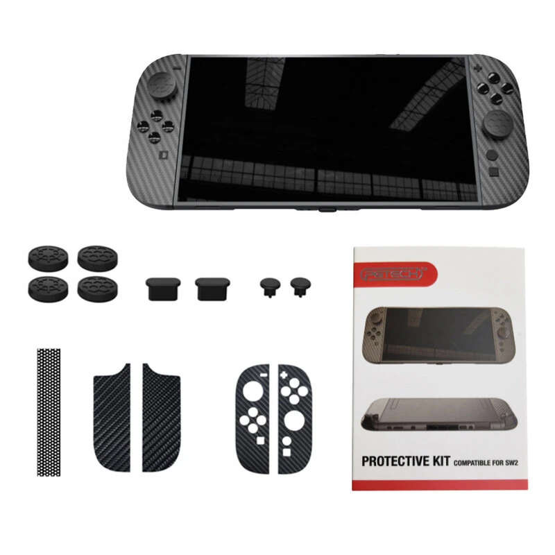 GP-370 Switch2 Game Console Protection Set Silicone Joystick Cap+Dust Plug+Left and Right Handle Sti