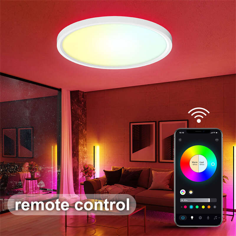 30W Smart LED Ceiling Light Dimmable Ceiling Light Fixture 2700K~6500K, RGB Ambient Light Work with