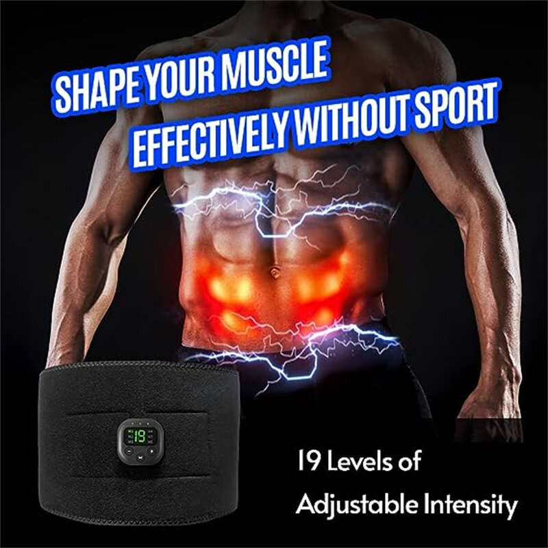 Ems Muscle Stimulator Unisex 6 Massage Modes Abdominal Pulse Trainer Portable Electric Smart Fitness