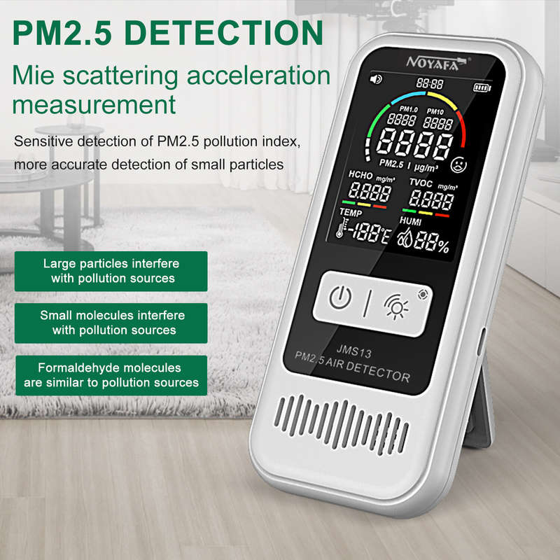 Noyafa Jms13 6 In 1 Multifunctional Air Discover HCHO CO2 PM2.5 PM1.0 Humidity Monitor Lcd Display S